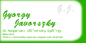 gyorgy javorszky business card